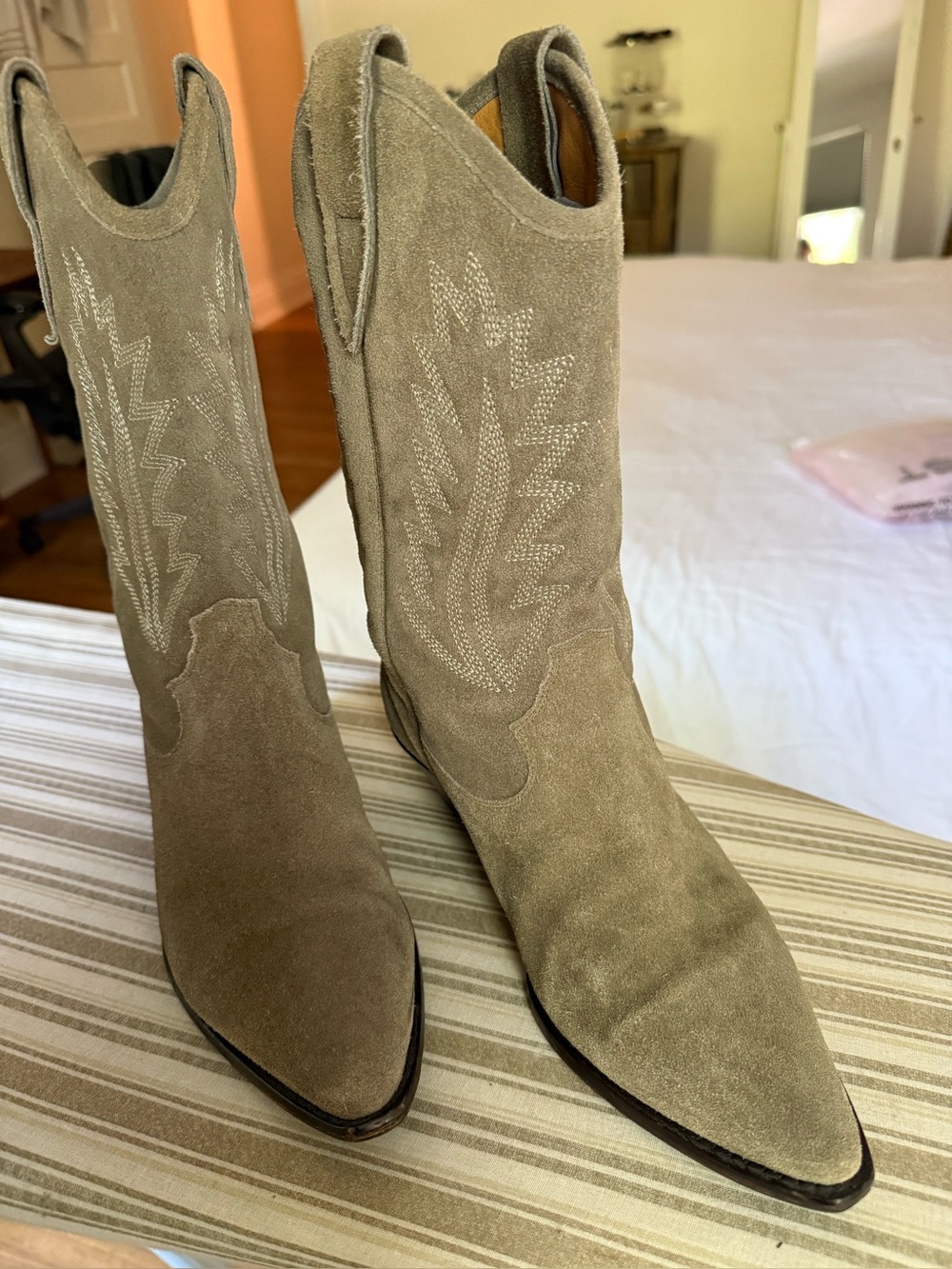 Isabel Marant Dallin Cowboy Boots in Taupe